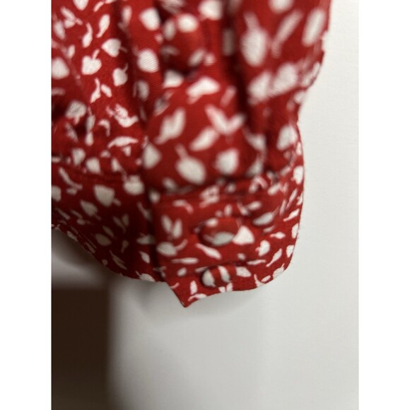 Madewell Womens Overture To In Ditsy Floral Red Plus Sz 3X Blouse Dainty - Picture 9 of 11